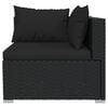 vidaXL 12 Piece Garden Lounge Set with Cushions Black Poly Rattan