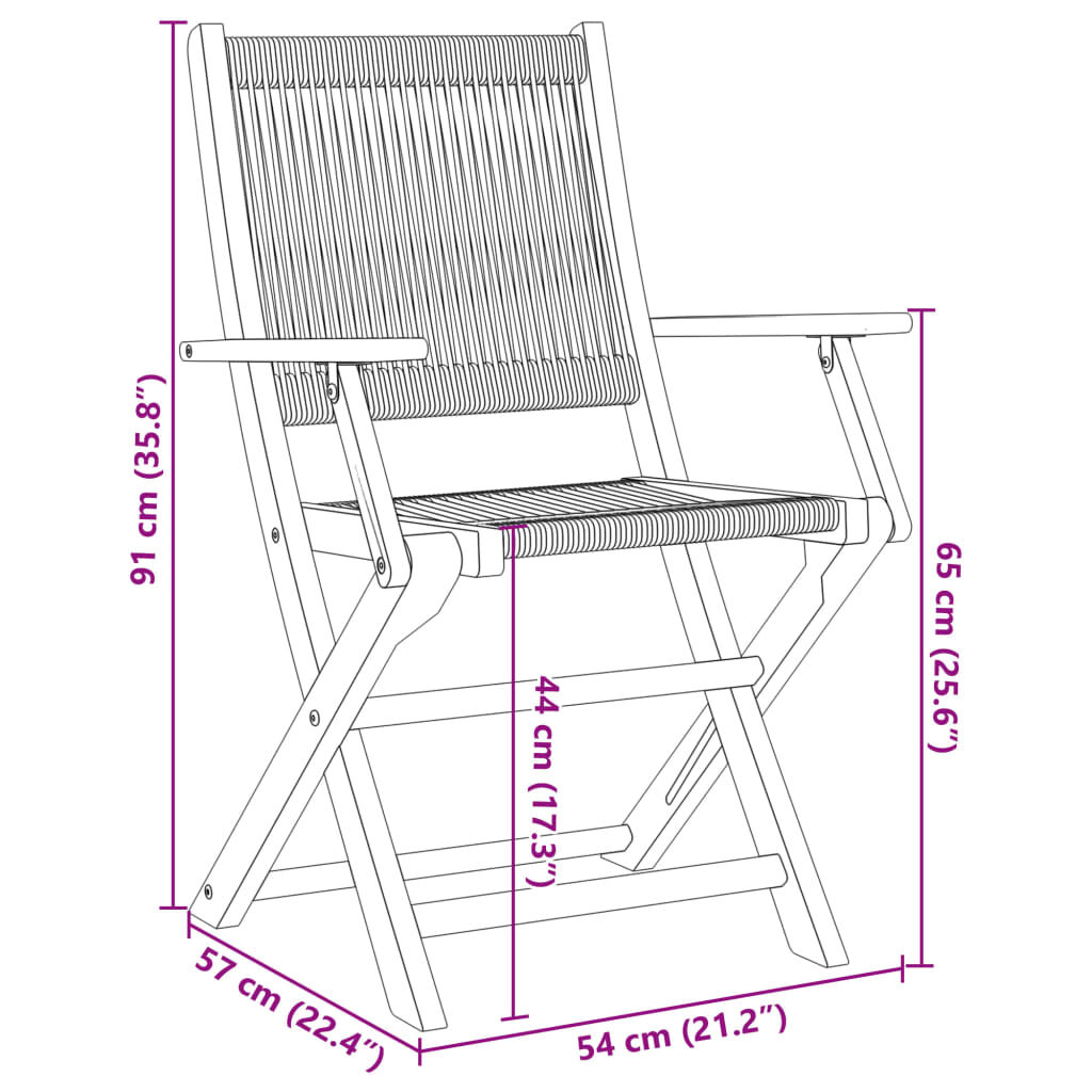 vidaXL Garden Chairs 2 pcs Grey Solid Wood Acacia and Polypropylene