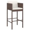 vidaXL Bar Stools 2 pcs with Cushions Brown Poly Rattan