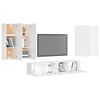 vidaXL 6 Piece TV Cabinet Set White Engineered Wood