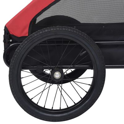 vidaXL Pet Bike Trailer Red and Black, red and black vidaXL Pet Bike Trailer Red and Black