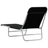 vidaXL Folding Sun Loungers 2 pcs Steel and Fabric Black