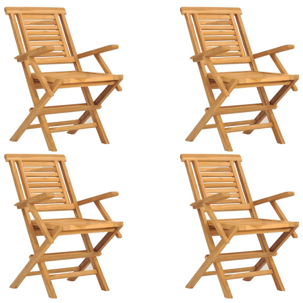 vidaXL Folding Garden Chairs 4 pcs 56x63x90 cm Solid Wood Teak