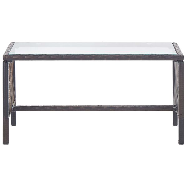 vidaXL 4 Piece Garden Lounge Set with Cushion Poly Rattan Brown