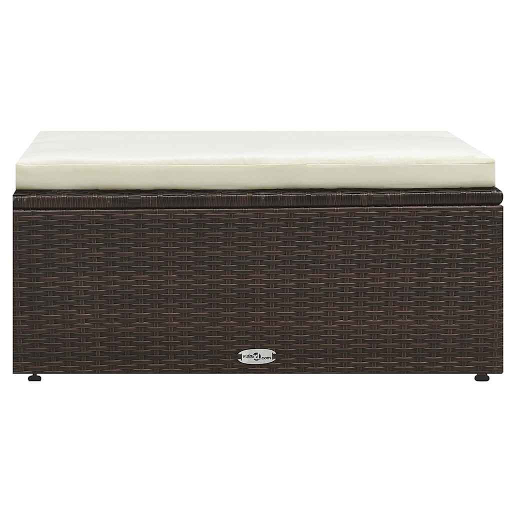 vidaXL 5 Piece Garden Lounge Set with Cushions Poly Rattan Brown
