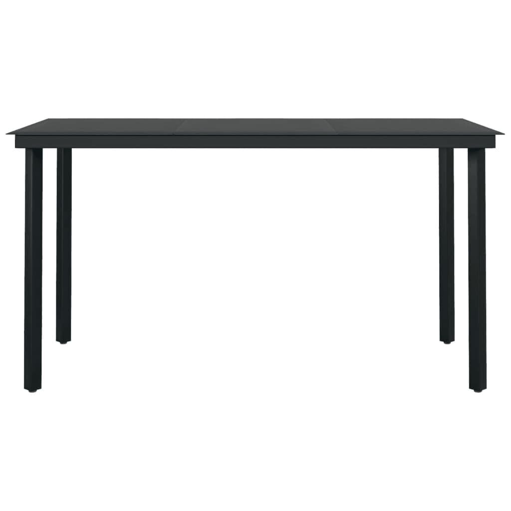 vidaXL 7 Piece Garden Dining Set with Cushions Black
