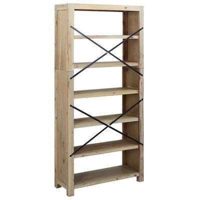 vidaXL 6-Tier Bookcase 80x30x170 cm Solid Wood Acacia,  vidaXL 6-Tier Bookcase 80x30x170 cm Solid Wood Acacia