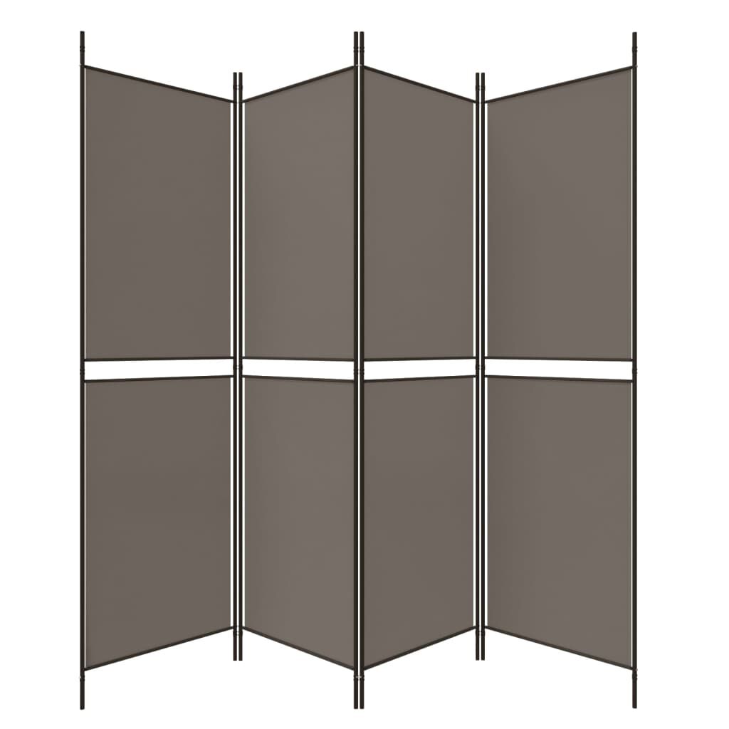 vidaXL 4-Panel Room Divider Anthracite 200x180 cm Fabric