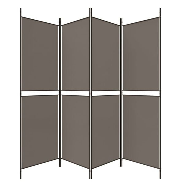 vidaXL 4-Panel Room Divider Anthracite 200x180 cm Fabric