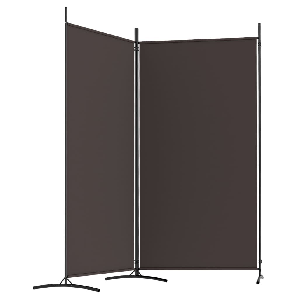 vidaXL 2-Panel Room Divider Brown 175x180 cm Fabric