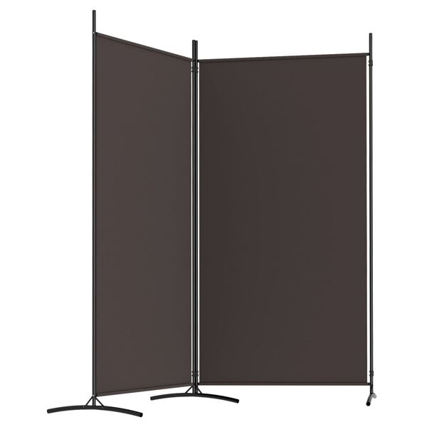 vidaXL 2-Panel Room Divider Brown 175x180 cm Fabric