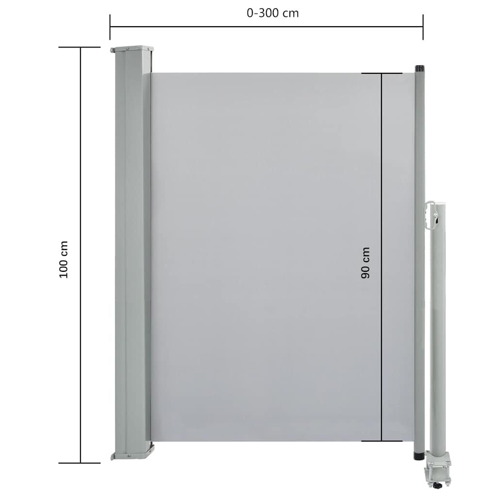 vidaXL Patio Retractable Side Awning 100 x 300 cm Grey