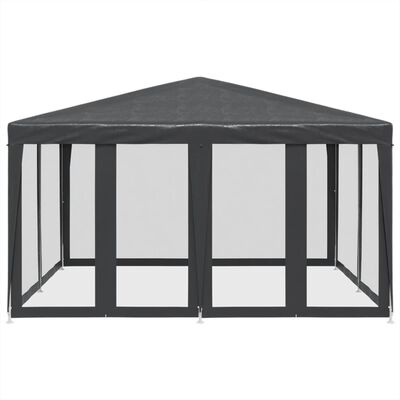 vidaXL Party Tent with 8 Mesh Sidewalls Anthracite 4x4 m HDPE, anthracite vidaXL Party Tent with 8 Mesh Sidewalls Anthracite 4x4 m HDPE