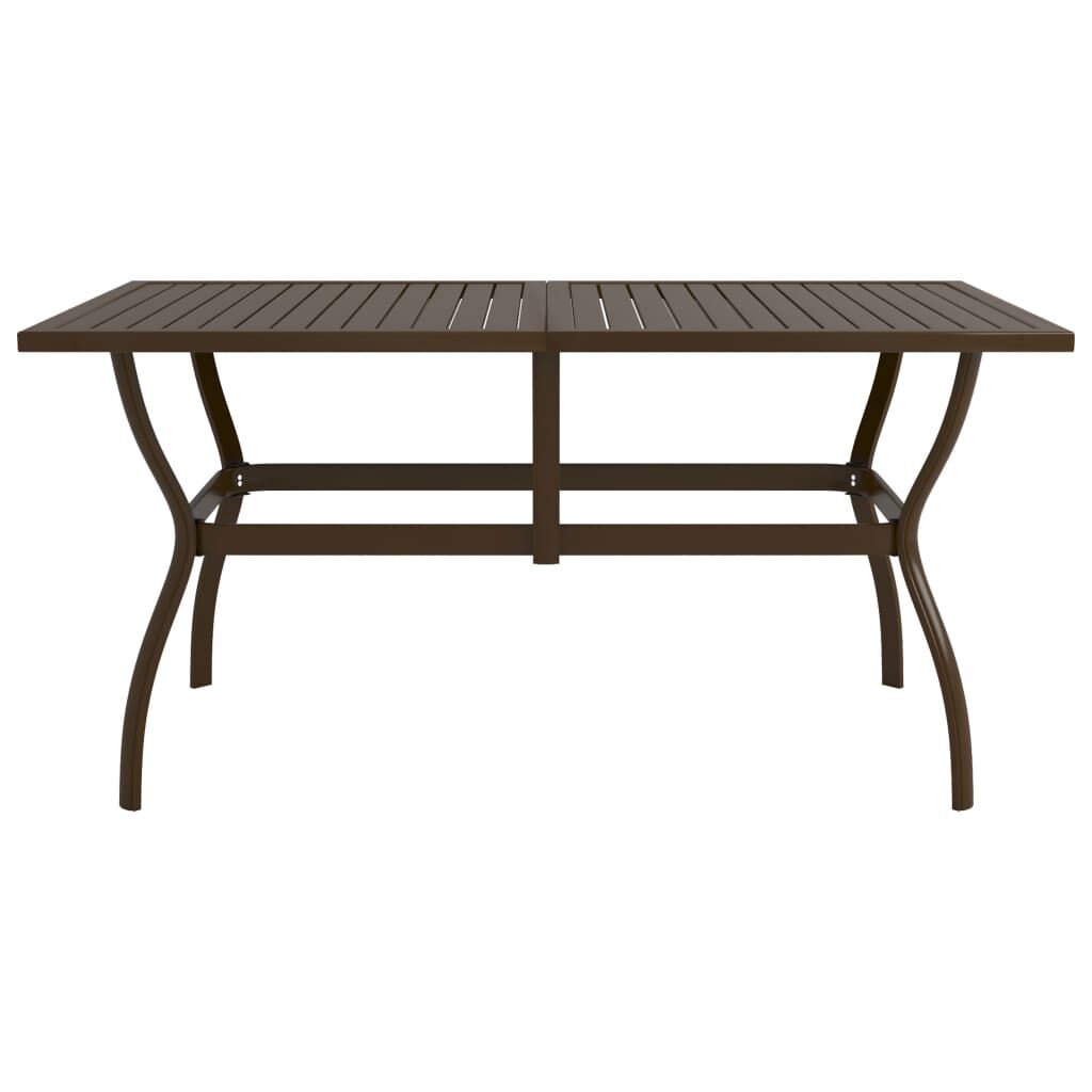 vidaXL Garden Table Brown 140x80x72 cm Steel