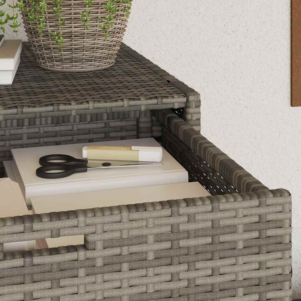 vidaXL Garden Storage Cabinet Grey 55x55x111 cm Poly Rattan