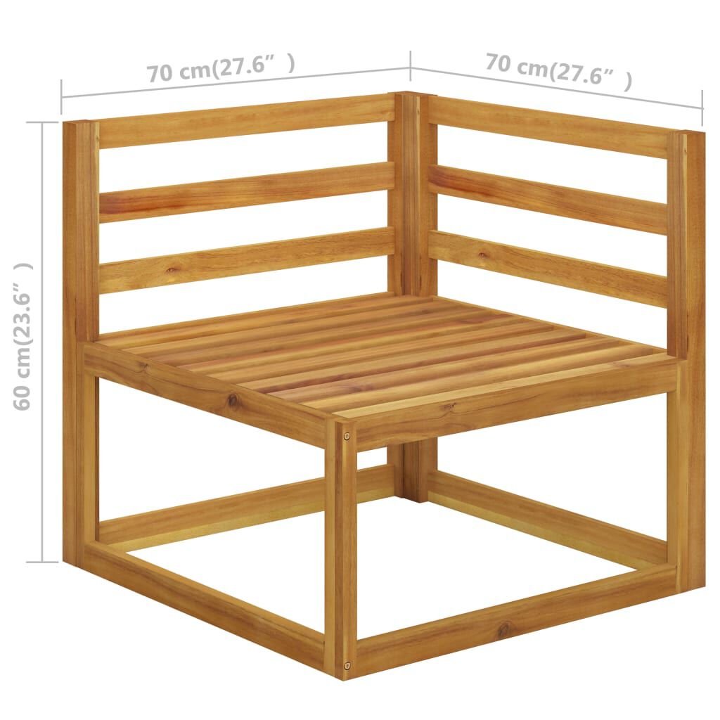 vidaXL 12 Piece Garden Lounge Set with Cushion Solid Acacia Wood