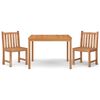 vidaXL 3 Piece Garden Dining Set Solid Wood Teak