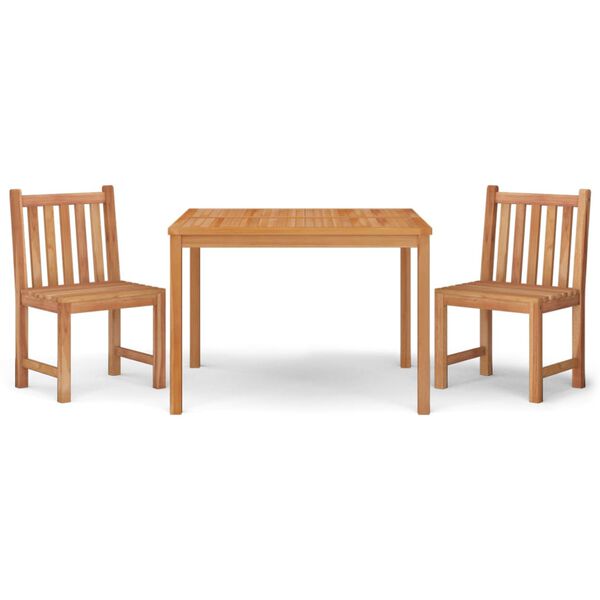 vidaXL 3 Piece Garden Dining Set Solid Wood Teak