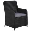 vidaXL Outdoor Chairs with Cushions 2 pcs Poly Rattan Black