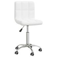 vidaXL Swivel Dining Chair White Faux Leather, white vidaXL Swivel Dining Chair White Faux Leather