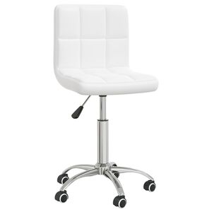 vidaXL Swivel Dining Chair White Faux Leather
