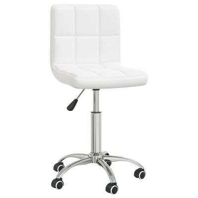 vidaXL Swivel Dining Chair White Faux Leather, white vidaXL Swivel Dining Chair White Faux Leather