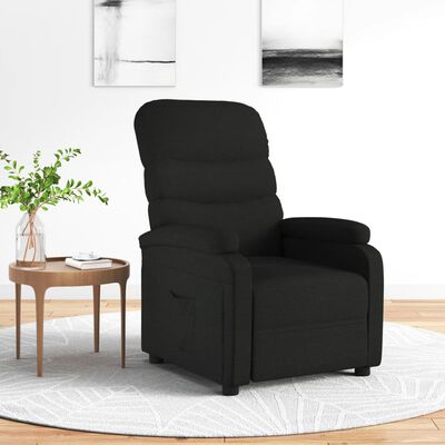 vidaXL Recliner Chair Black Fabric, black vidaXL Recliner Chair Black Fabric