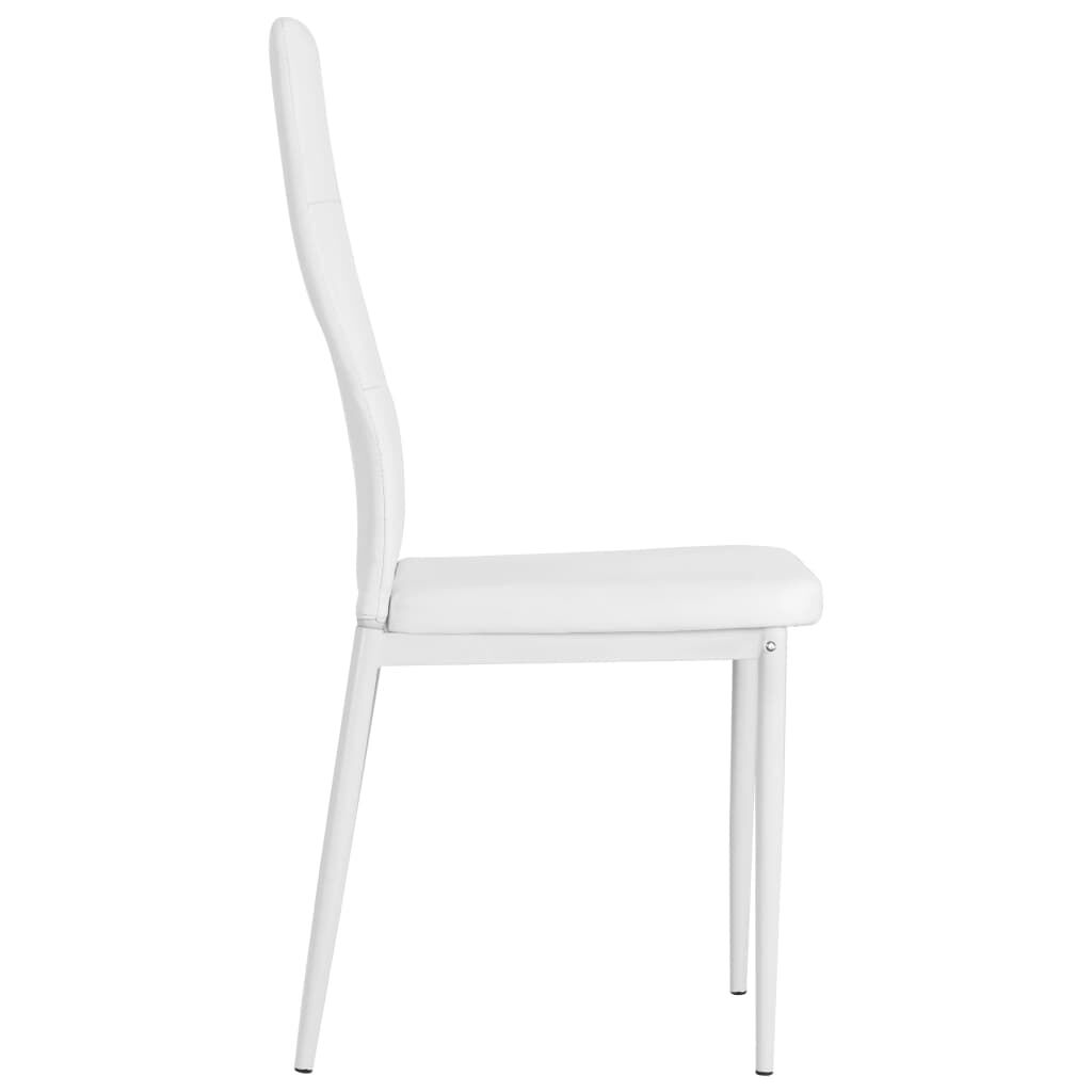 vidaXL Dining Chairs 6 pcs White Faux Leather
