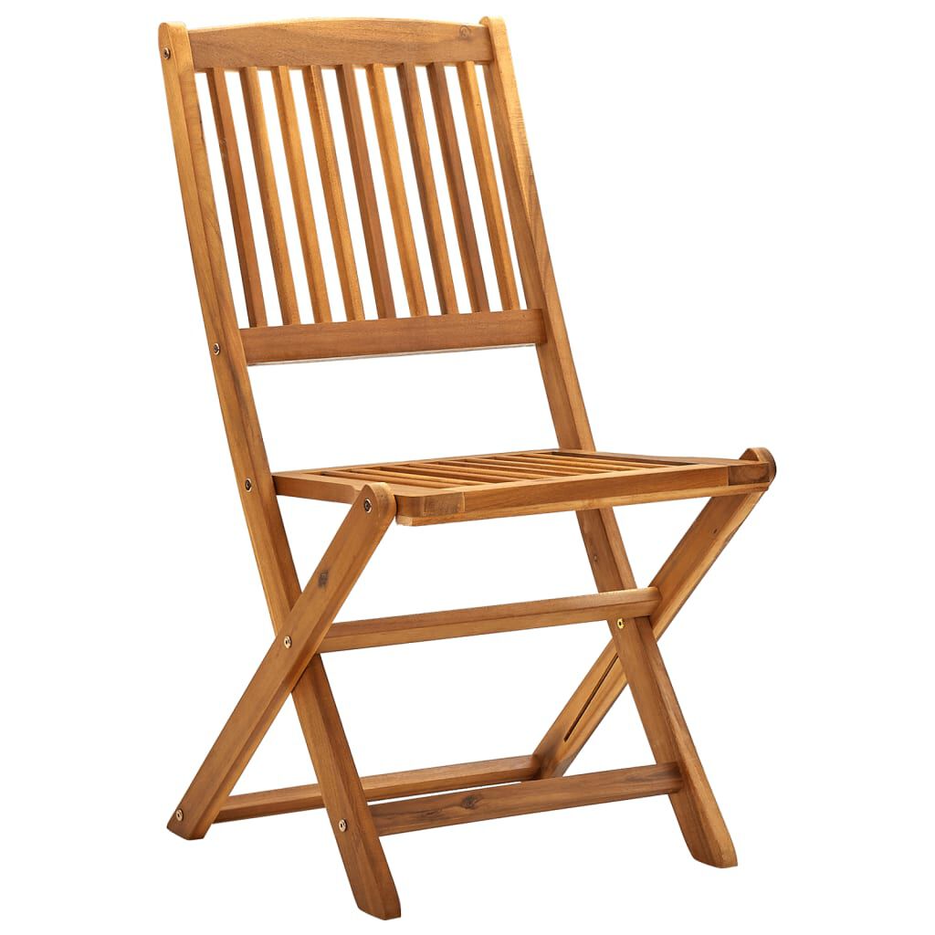 vidaXL Folding Outdoor Chairs 4 pcs Solid Acacia Wood