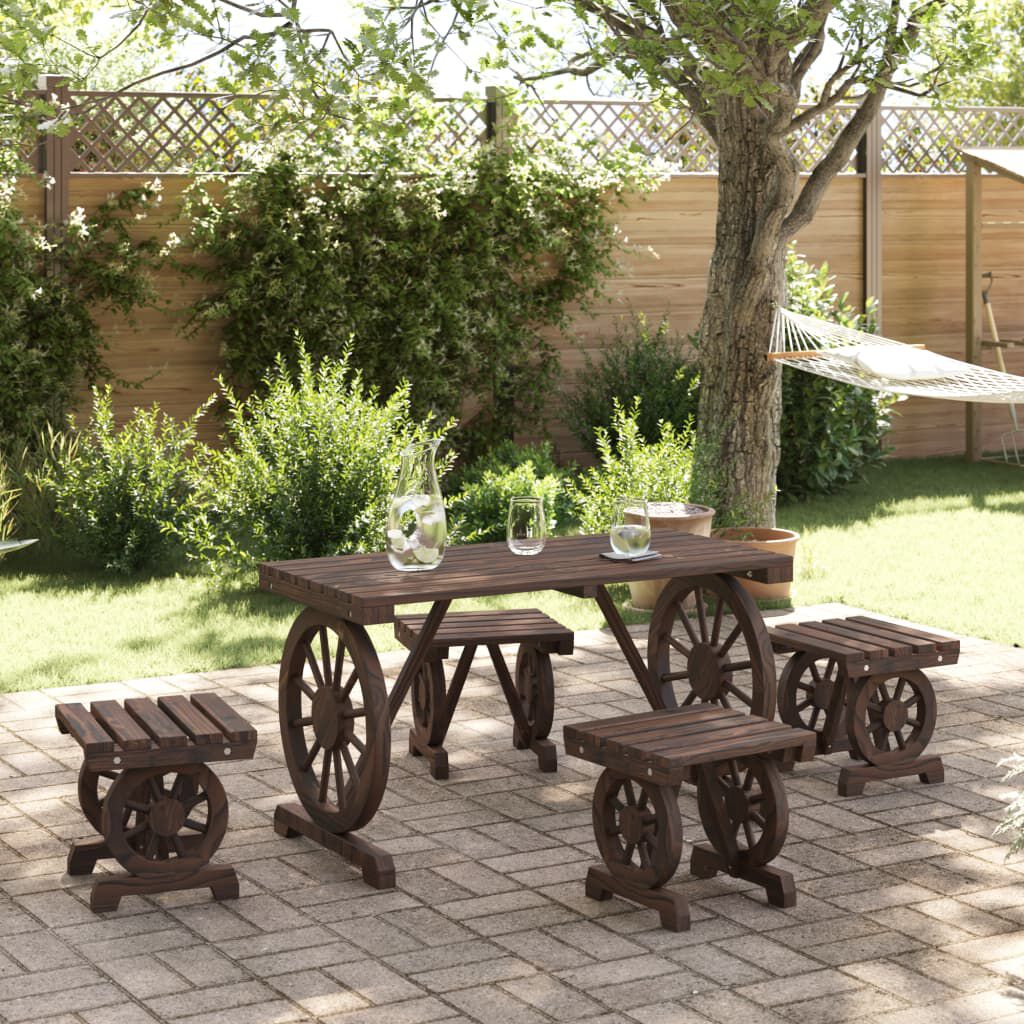 vidaXL 3 Piece Garden Dining Set Solid Wood Fir