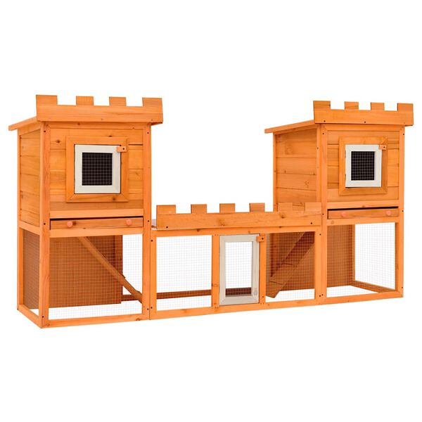 vidaXL Outdoor Large Rabbit Hutch House Pet Cage Double House