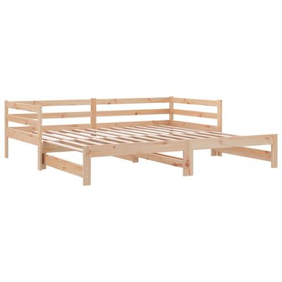 vidaXL Pull-out Day Bed without Mattress Solid Wood Pine 90x200 cm