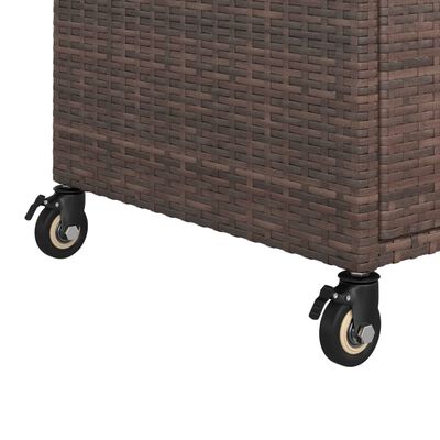 vidaXL Bar Cart with Drawer Brown 100x45x97 cm Poly Rattan, brown vidaXL Bar Cart with Drawer Brown 100x45x97 cm Poly Rattan
