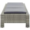 vidaXL Sunbed with Cushion Grey Poly Rattan