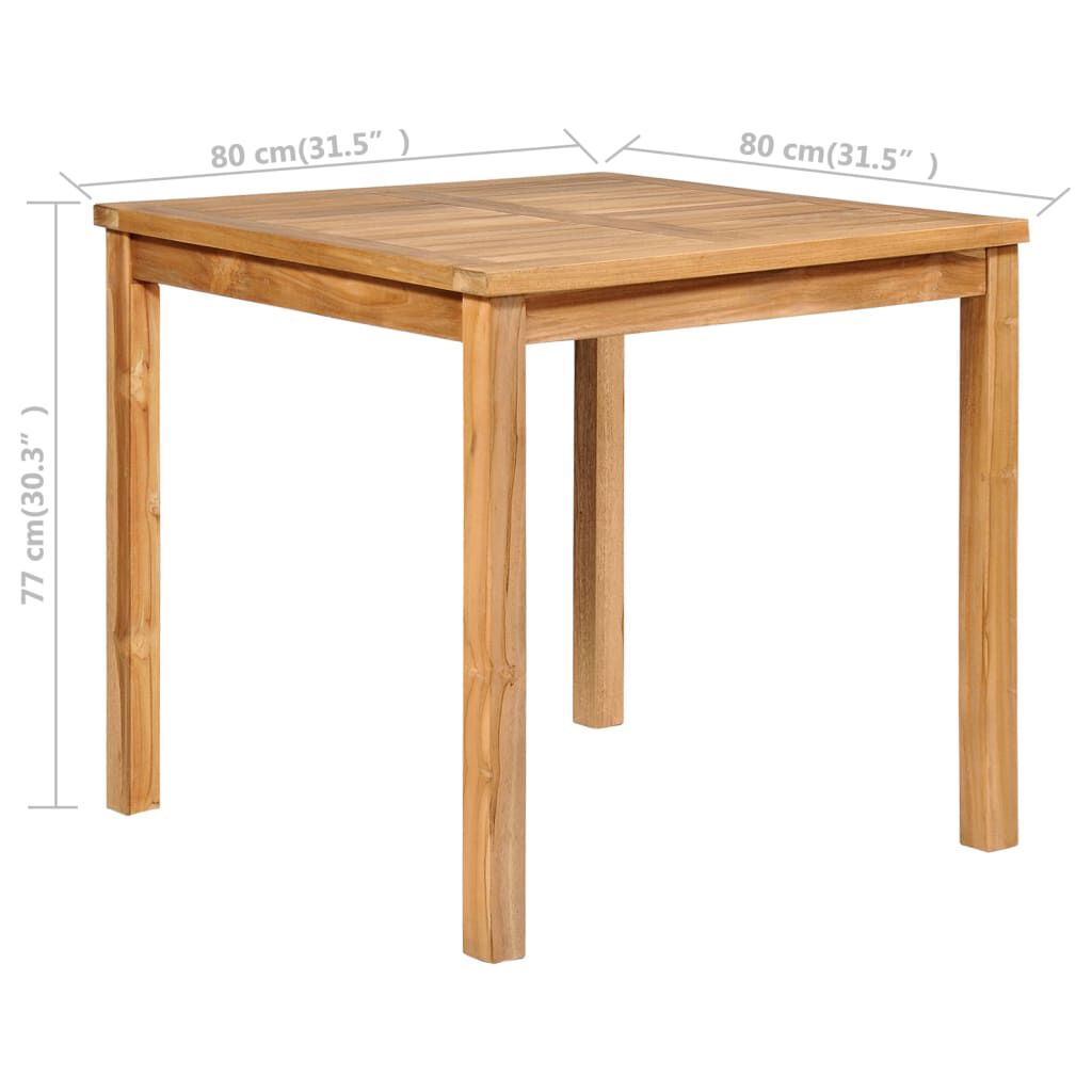 vidaXL 3 Piece Garden Dining Set Solid Teak Wood