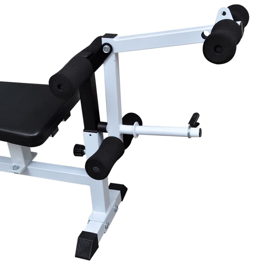vidaXL Weight Bench with Weight Rack, Barbell and Dumbbell Set 30.5kg