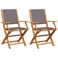 vidaXL Garden Chairs 2 pcs Anthracite Solid Wood Acacia and Fabric, anthracite vidaXL Garden Chairs 2 pcs Anthracite Solid Wood Acacia and Fabric