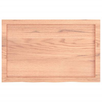 vidaXL Table Top Light Brown 80x50x(2-4) cm Treated Solid Wood Oak, light brown vidaXL Table Top Light Brown 80x50x(2-4) cm Treated Solid Wood Oak