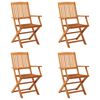 vidaXL Folding Chairs 4 pcs Solid Eucalyptus Wood