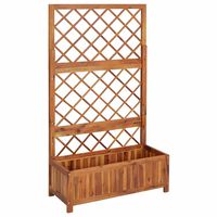 vidaXL Raised Bed with Trellis 85x38x150 cm Solid Acacia Wood,  vidaXL Raised Bed with Trellis 85x38x150 cm Solid Acacia Wood