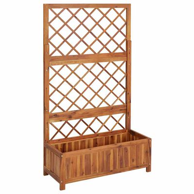 vidaXL Raised Bed with Trellis 85x38x150 cm Solid Acacia Wood,  vidaXL Raised Bed with Trellis 85x38x150 cm Solid Acacia Wood
