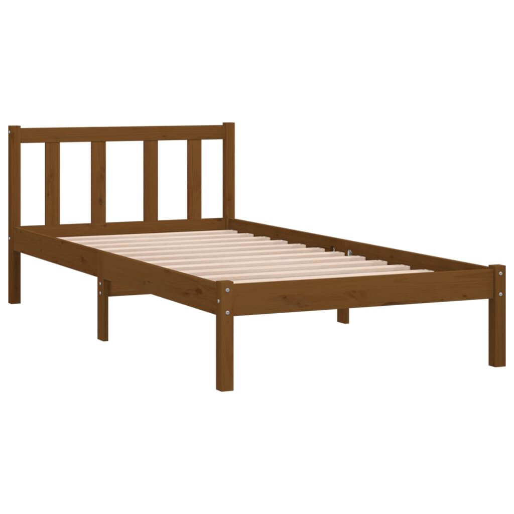 vidaXL Bed Frame without Mattress Honey Brown Solid Wood 90x200 cm