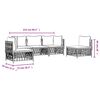 vidaXL 5 Piece Garden Lounge Set with Cushions White Steel