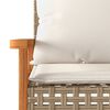 vidaXL Garden Bench with Cushion Mix Beige Poly Rattan Acacia Wood