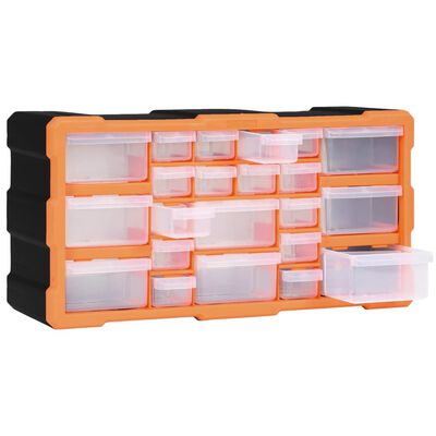 vidaXL Multi-drawer Organiser with 22 Drawers 49x16x25.5 cm, orange and black vidaXL Multi-drawer Organiser with 22 Drawers 49x16x25.5 cm