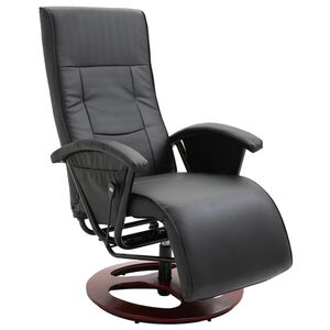 vidaXL Swivel TV Armchair Black Faux Leather