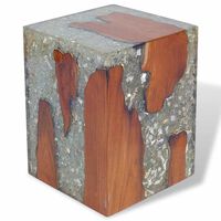 vidaXL Stool Solid Teak Wood and Resin,  vidaXL Stool Solid Teak Wood and Resin