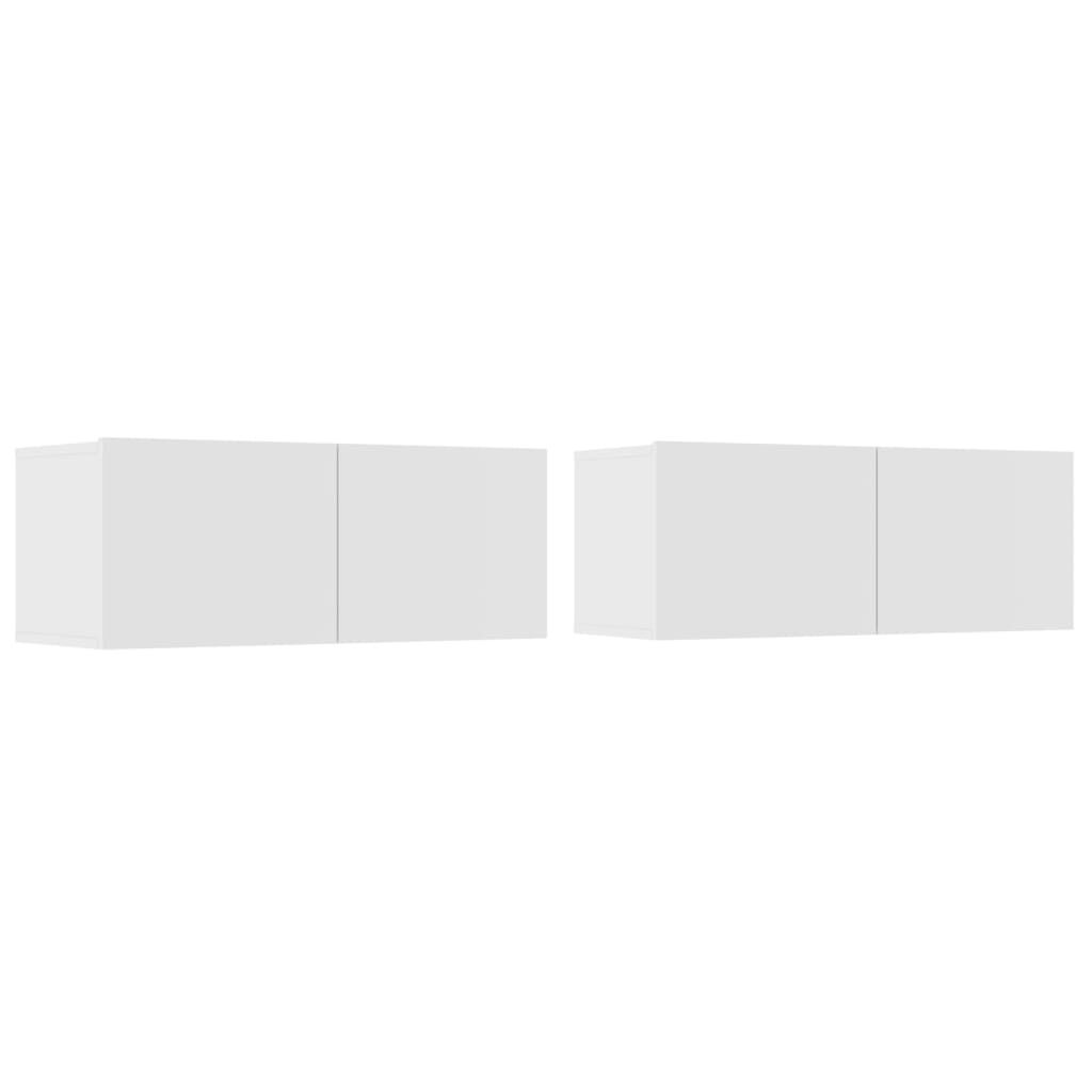 vidaXL 4 Piece TV Cabinet Set White Engineered Wood