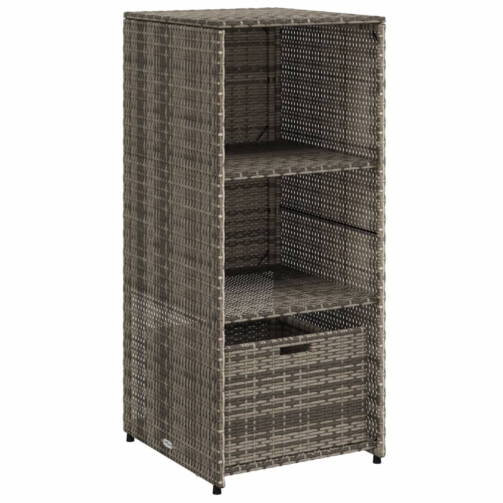 vidaXL Garden Storage Cabinet Grey 50x55x115 cm Poly Rattan