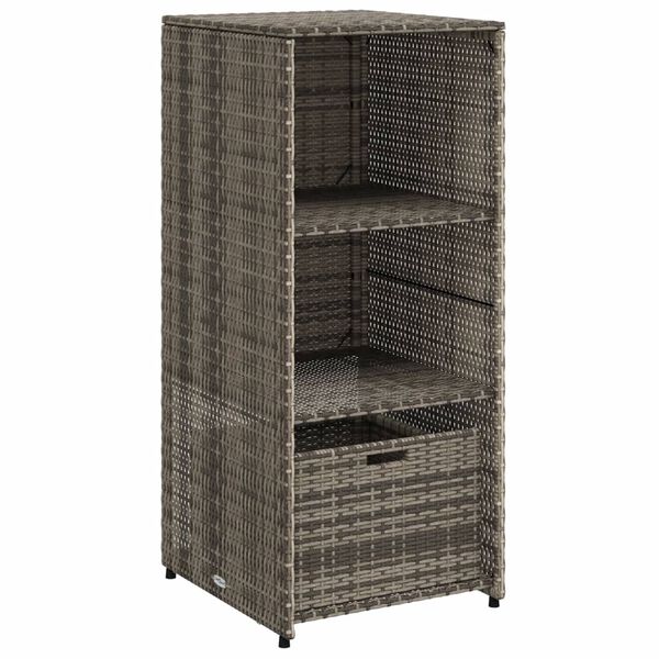 vidaXL Garden Storage Cabinet Grey 50x55x115 cm Poly Rattan